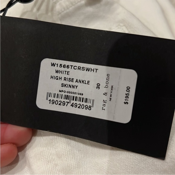 NWT rag & bone Jeans Nina High-Rise Ankle Skinny in White Size 30 (8-10) - Picture 10 of 13